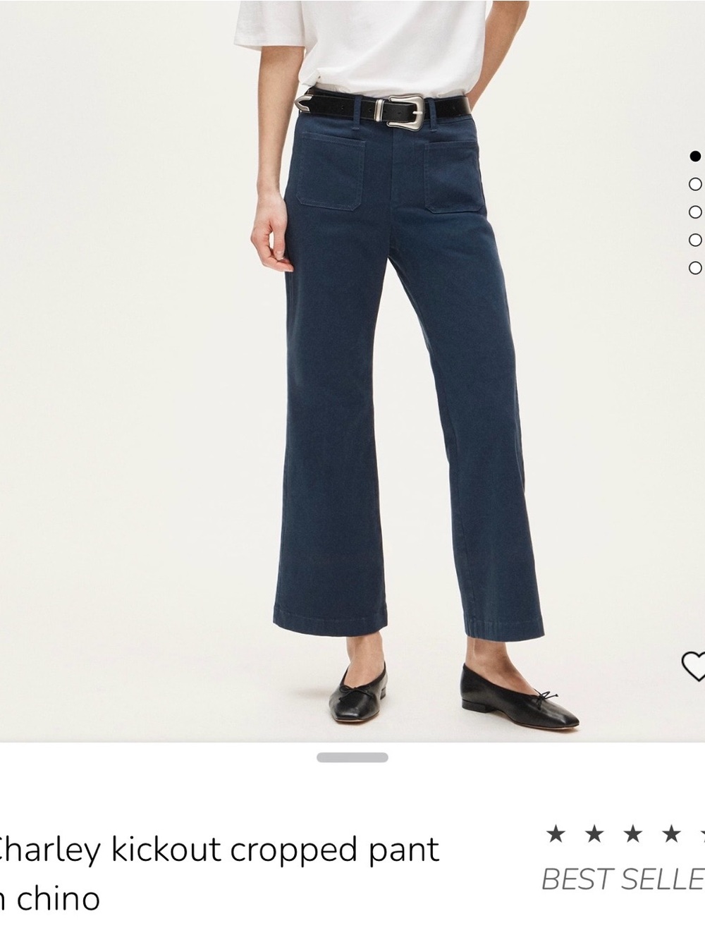 J.Crew Charley Kickout Cropped Pant in Chino – Navy Blue